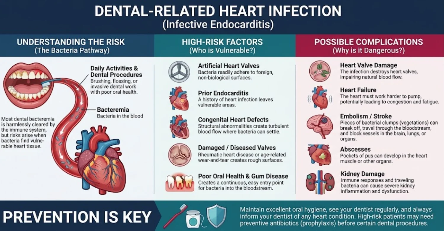 Dental Antibiotic Prophylaxis and Heart Infection Risk infographic